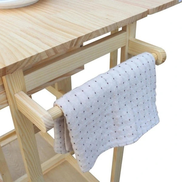 Dessertes de cuisine roulantes pliantes Carson Carrington Dalur 3 pièces en bois