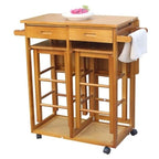 Dessertes de cuisine roulantes pliantes Carson Carrington Dalur 3 pièces en bois