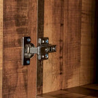 Armoire haute et meuble de cuisine de 180 cm, avec 6 portes, 1 étagère ouverte et 1 tiroir pour chambre à coucher, Noyer