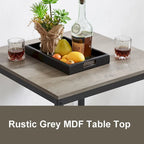 Ensemble table de bar et 2 tabourets de bar Mieres, style industriel, rustique, 3 pièces, pour cuisine, salle à manger