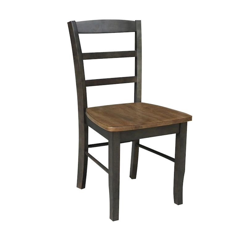 Table ronde à piédestal de 36 po avec rallonge de 12 po et 4 chaises Madrid