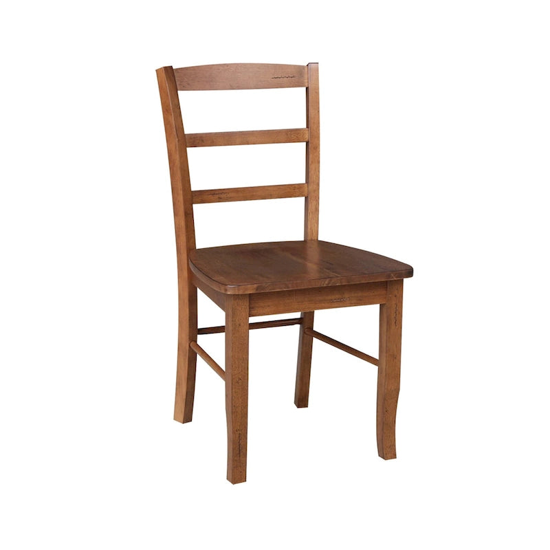 Table ronde à piédestal de 36 po avec rallonge de 12 po et 4 chaises Madrid