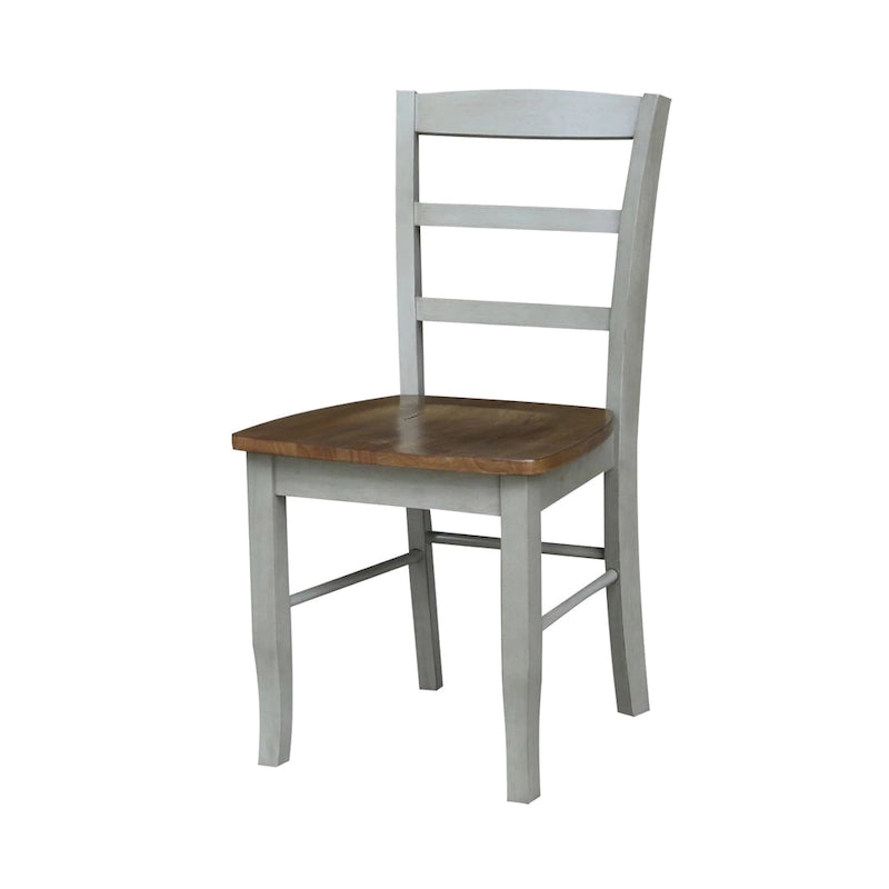 Table ronde à piédestal de 36 po avec rallonge de 12 po et 4 chaises Madrid
