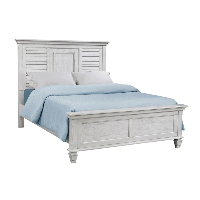 Ensemble de chambre Capistrano blanc antique 4 pièces avec 2 tables de nuit et commode