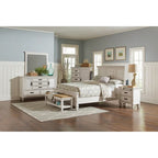 Ensemble de chambre Capistrano blanc antique 4 pièces avec 2 tables de nuit et commode