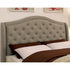 Lit plateforme capitonné traditionnel en tissu gris Wall de Furniture of America