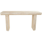 Console en bois simpliste avec pieds blocs - Beige - Roche River Decor - 16Lx63Px32H