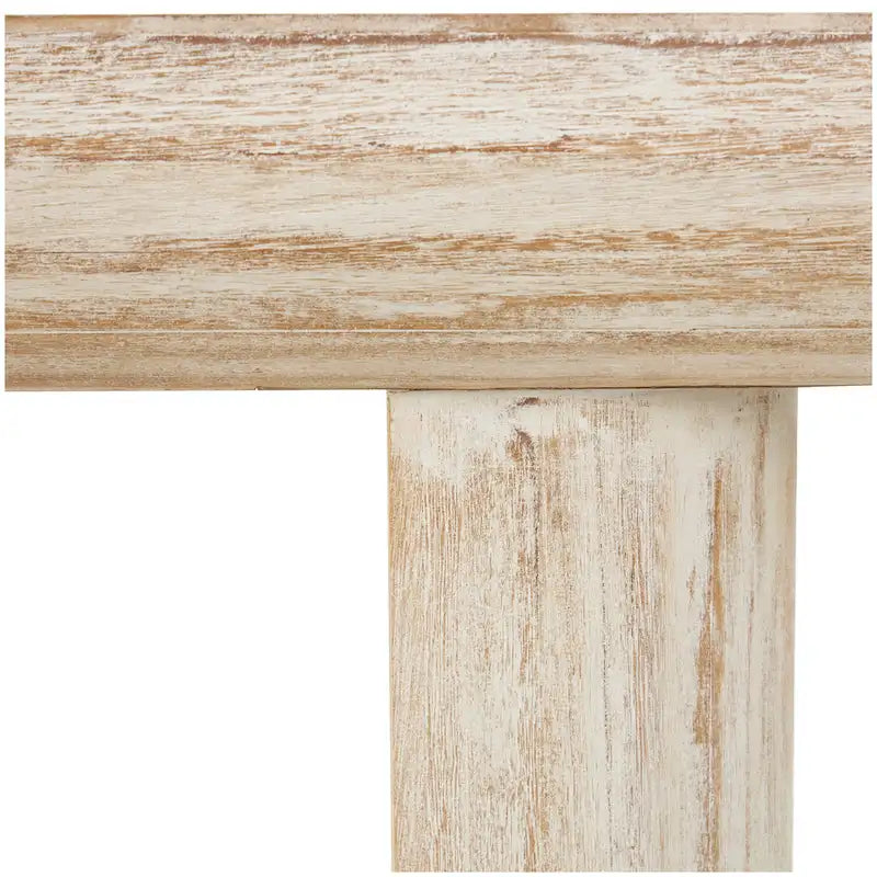 Console en bois simpliste avec pieds blocs - Beige - Roche River Decor - 16Lx63Px32H
