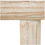Console en bois simpliste avec pieds blocs - Beige - Roche River Decor - 16Lx63Px32H