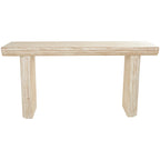 Console en bois simpliste avec pieds blocs - Beige - Roche River Decor - 16Lx63Px32H