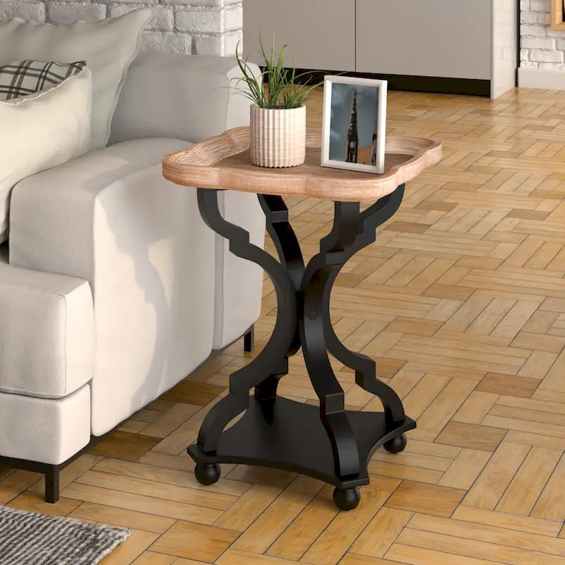 Table d'appoint rustique COZAYH avec plateau de style ferme