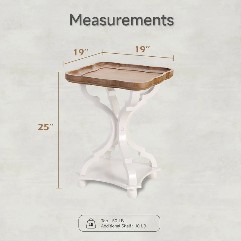 Table d'appoint rustique COZAYH avec plateau de style ferme