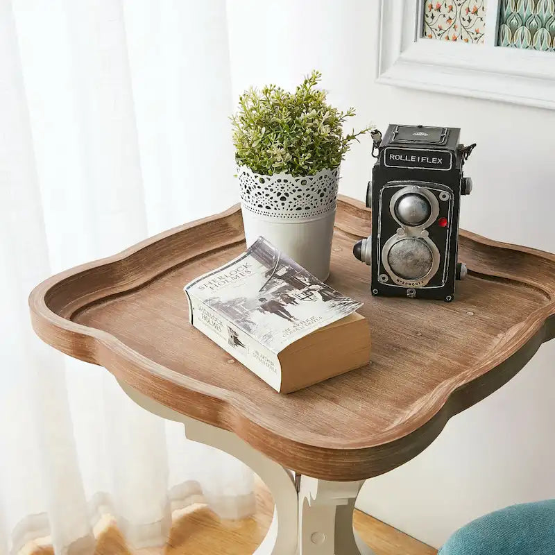 Table d'appoint rustique COZAYH avec plateau de style ferme