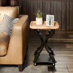 Table d'appoint rustique COZAYH avec plateau de style ferme
