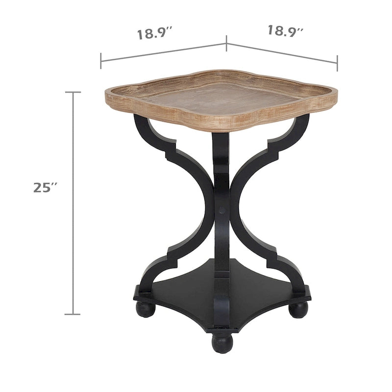 Table d'appoint rustique COZAYH avec plateau de style ferme