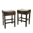 Tabouret de comptoir sans dossier Lisette 26 po brun (ensemble de 2) par Christopher Knight Home - 18,00 P x 15,50 L x 26,00 H