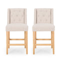 Tabourets de comptoir à dossier haut capitonnés Landria (lot de 2) par Christopher Knight Home