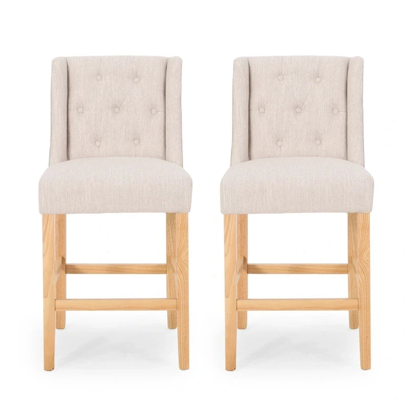 Tabourets de comptoir à dossier haut capitonnés Landria (lot de 2) par Christopher Knight Home