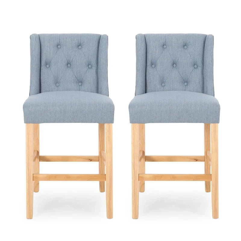 Tabourets de comptoir à dossier haut capitonnés Landria (lot de 2) par Christopher Knight Home