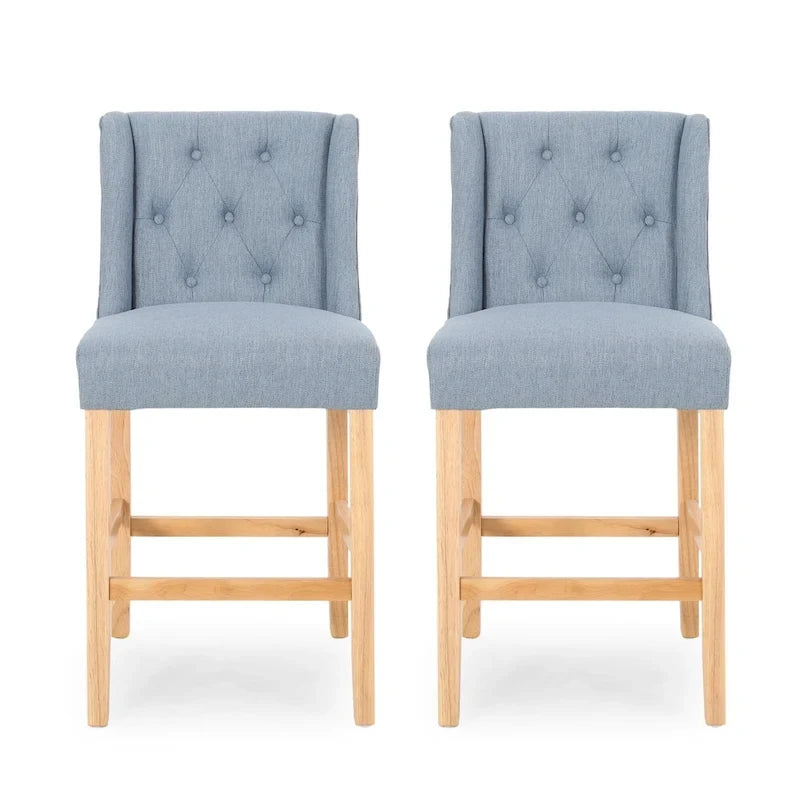 Tabourets de comptoir à dossier haut capitonnés Landria (lot de 2) par Christopher Knight Home