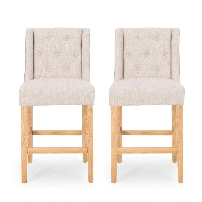 Tabourets de comptoir à dossier haut capitonnés Landria (lot de 2) par Christopher Knight Home