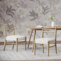 Chaises de salle à manger Christopher Knight Home avec revêtement en tissu Fescue et détails en hévéa (lot de 2)