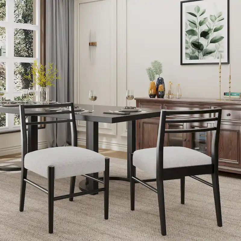 Chaises de salle à manger Christopher Knight Home avec revêtement en tissu Fescue et détails en hévéa (lot de 2)