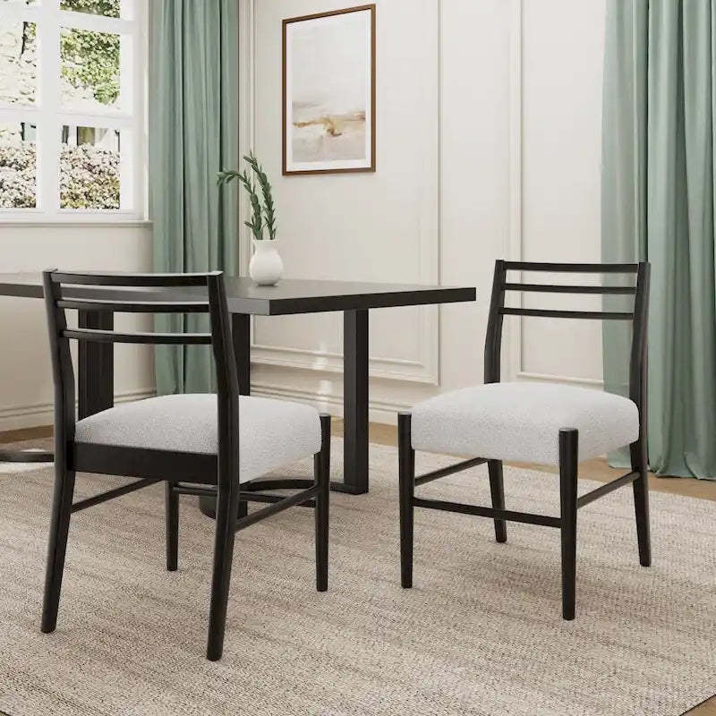 Chaises de salle à manger Christopher Knight Home avec revêtement en tissu Fescue et détails en hévéa (lot de 2)