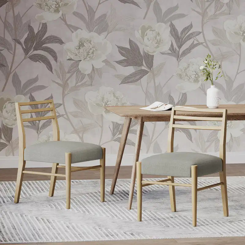 Chaises de salle à manger Christopher Knight Home avec revêtement en tissu Fescue et détails en hévéa (lot de 2)