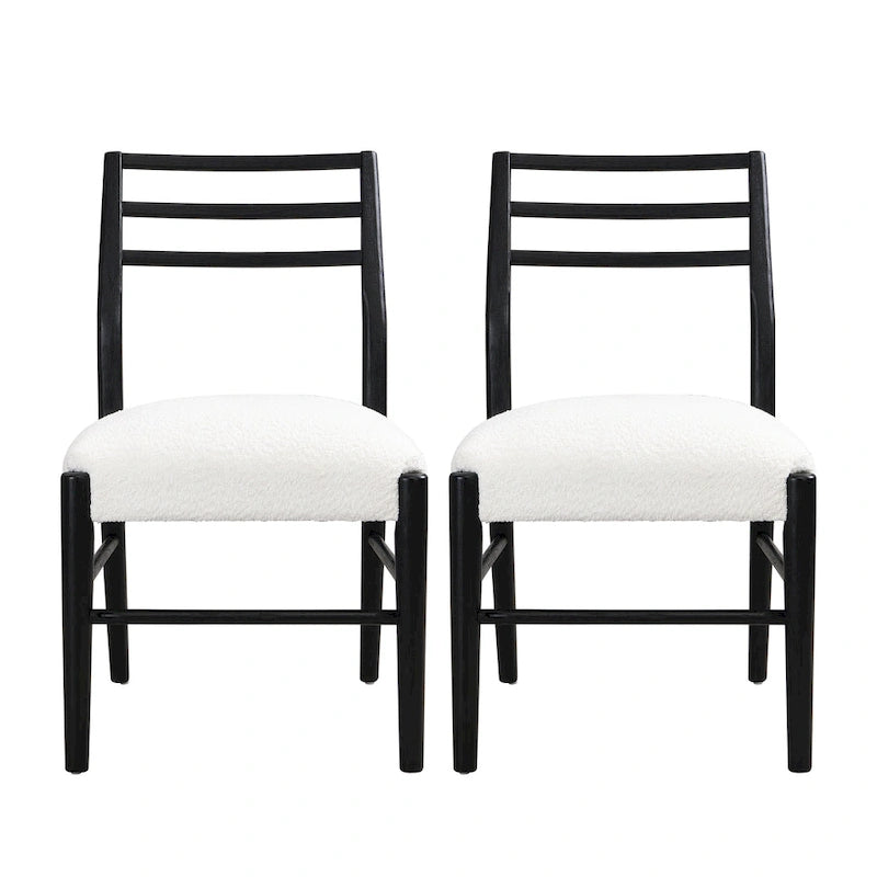 Chaises de salle à manger Christopher Knight Home avec revêtement en tissu Fescue et détails en hévéa (lot de 2)