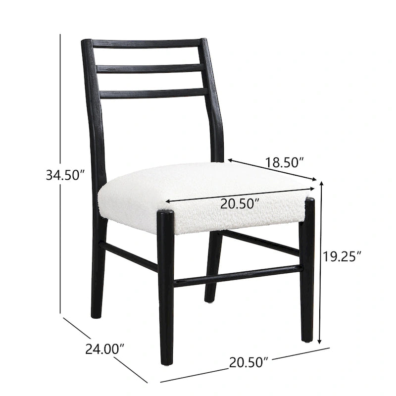 Chaises de salle à manger Christopher Knight Home avec revêtement en tissu Fescue et détails en hévéa (lot de 2)