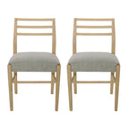 Chaises de salle à manger Christopher Knight Home avec revêtement en tissu Fescue et détails en hévéa (lot de 2)
