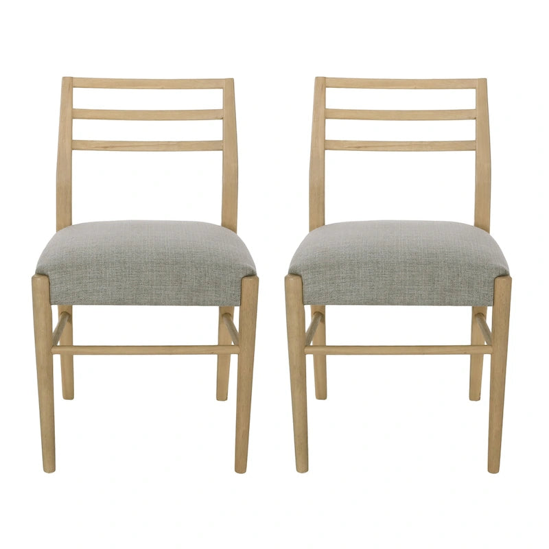 Chaises de salle à manger Christopher Knight Home avec revêtement en tissu Fescue et détails en hévéa (lot de 2)