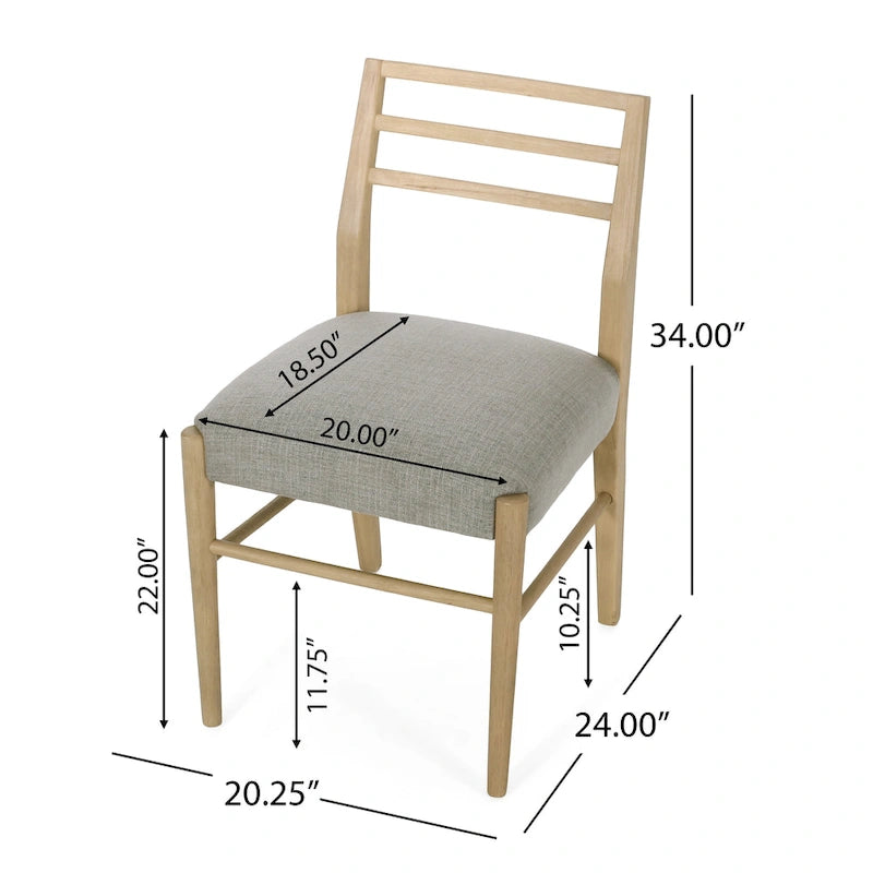 Chaises de salle à manger Christopher Knight Home avec revêtement en tissu Fescue et détails en hévéa (lot de 2)