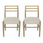 Chaises de salle à manger Christopher Knight Home avec revêtement en tissu Fescue et détails en hévéa (lot de 2)