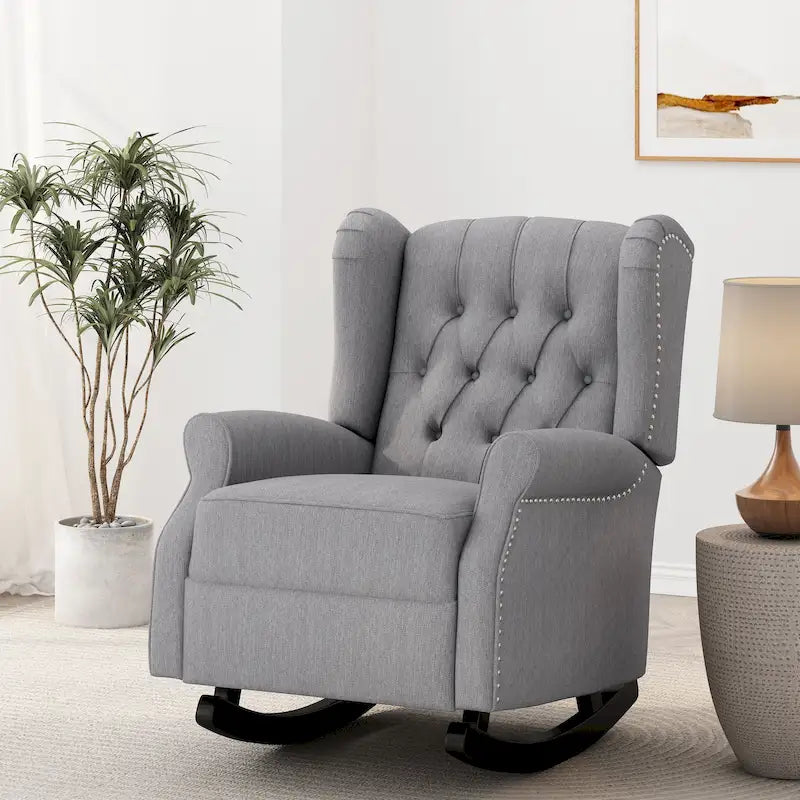 Fauteuil à bascule capitonné avec oreilles en tissu Dobles de Christopher Knight Home