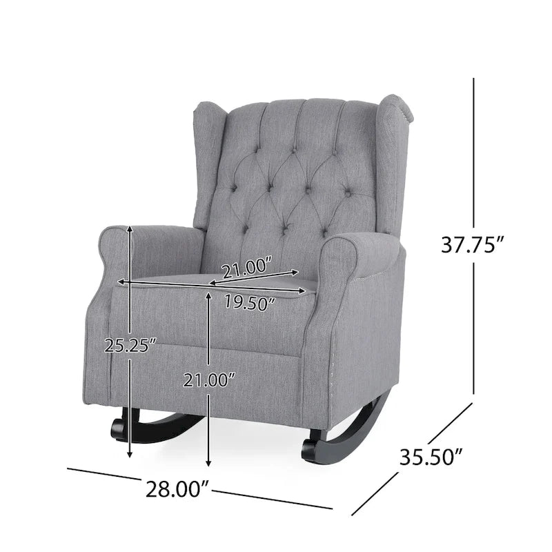 Fauteuil à bascule capitonné avec oreilles en tissu Dobles de Christopher Knight Home