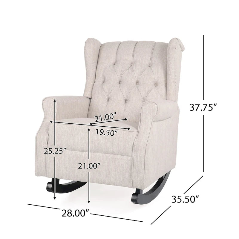 Fauteuil à bascule capitonné avec oreilles en tissu Dobles de Christopher Knight Home