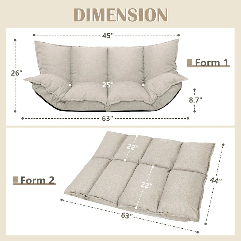 Canapés Modernes Paresseux Mignons Ensembles Futons Confortables Canapé-Lit Ajustable