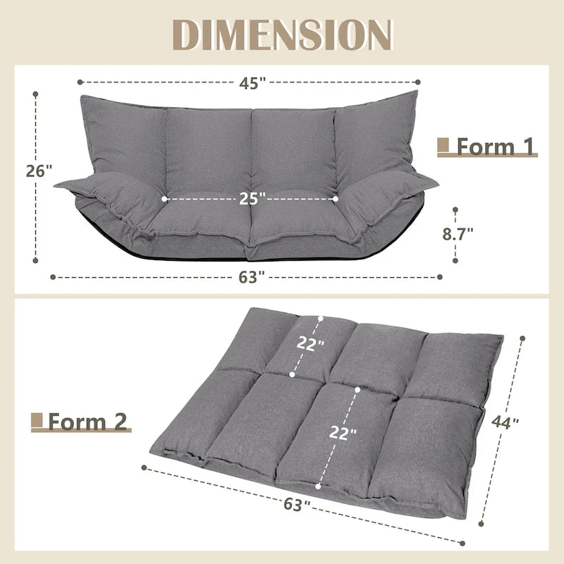 Canapés Modernes Paresseux Mignons Ensembles Futons Confortables Canapé-Lit Ajustable