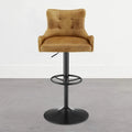 Tabouret de bar Art Leon en cuir véritable et hauteur réglable