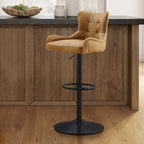 Tabouret de bar Art Leon en cuir véritable et hauteur réglable