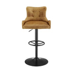 Tabouret de bar Art Leon en cuir véritable et hauteur réglable