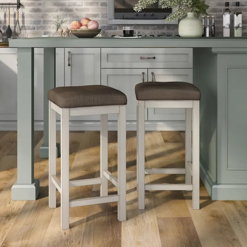 Tabouret de comptoir blanc Milbain Farmhouse (lot de 2) par Furniture of America
