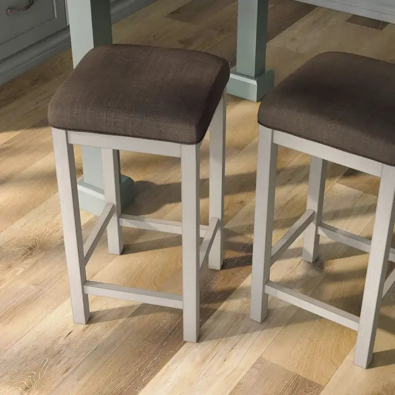 Tabouret de comptoir blanc Milbain Farmhouse (lot de 2) par Furniture of America