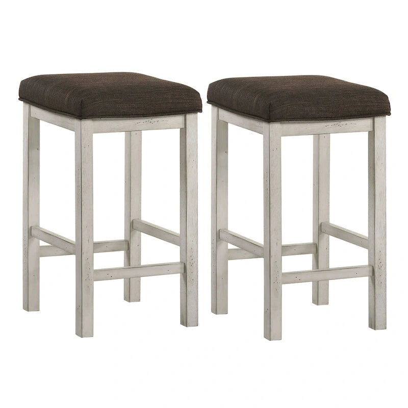 Tabouret de comptoir blanc Milbain Farmhouse (lot de 2) par Furniture of America