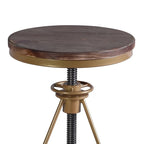Tabouret de bar réglable en bois patiné et doré – Unité