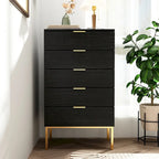 Commode de rangement à 5 tiroirs, Unité de rangement pour chambre à coucher, Chiffonnier
