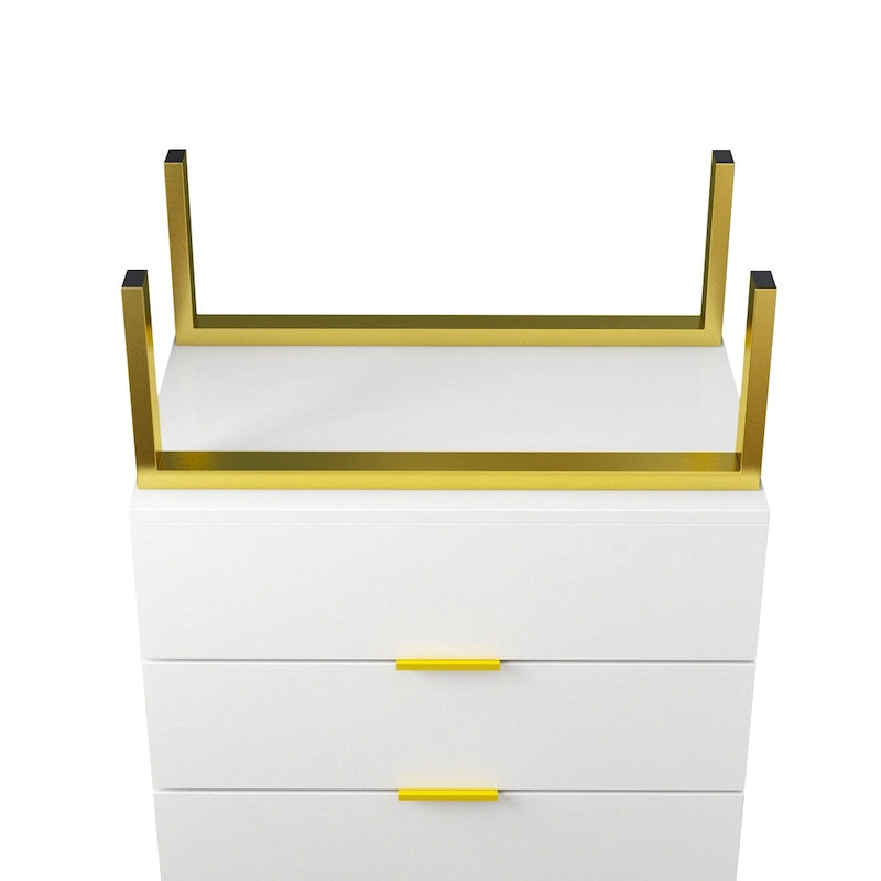Commode de rangement à 5 tiroirs, Unité de rangement pour chambre à coucher, Chiffonnier