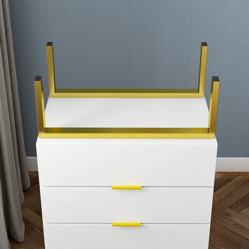 Commode de rangement à 5 tiroirs, Unité de rangement pour chambre à coucher, Chiffonnier